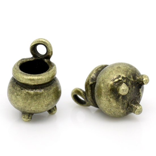 亜鉛合金 チャームペンダント 香炉 ブロンズトーン 12.0mm x 8.0mm、 20 PCs  の画像
