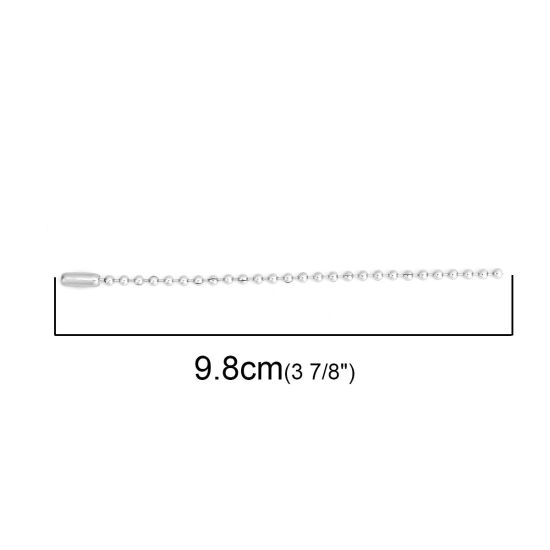 ステンレス鋼 キーチェーンとキーリング シルバートーン 9.8cm、 20 本 の画像