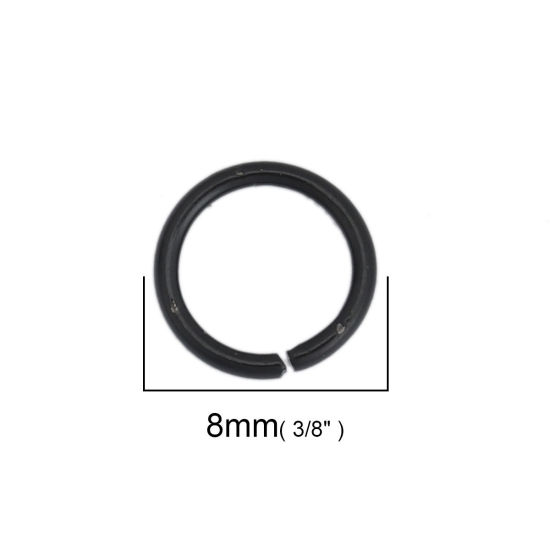 1000 個 8mm 直径、 1mm（18号） 合金 丸カン 丸カン 黒 円形 の画像