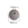 Picture of Acrylic Rubberized Spacer Beads (Half Drilled) Round Gray Pentagram Star Pattern Cabochon Settings (Fit 8mm x 8mm ) About 16mm Dia., Hole: Approx 3.5mm, 10 PCs