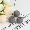 Picture of Acrylic Rubberized Spacer Beads (Half Drilled) Round Gray Pentagram Star Pattern Cabochon Settings (Fit 8mm x 8mm ) About 16mm Dia., Hole: Approx 3.5mm, 10 PCs