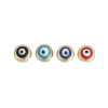 Picture of Zinc Based Alloy Spacer Beads Round Gold Plated Red Evil Eye Pattern Enamel About 8mm Dia., Hole: Approx 1.3mm, 10 PCs