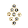 Picture of Zinc Based Alloy Spacer Beads Round Gold Plated Red Evil Eye Pattern Enamel About 8mm Dia., Hole: Approx 1.3mm, 10 PCs