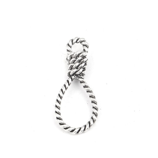 Picture of Zinc Based Alloy Connectors Knot Antique Silver Color 37mm x 16mm, 10 PCs