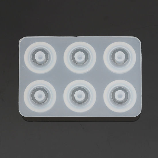 Image de Moule en Silicone Rectangle Blanc Rond 7.7cm x 5.2cm, 1 Pièce