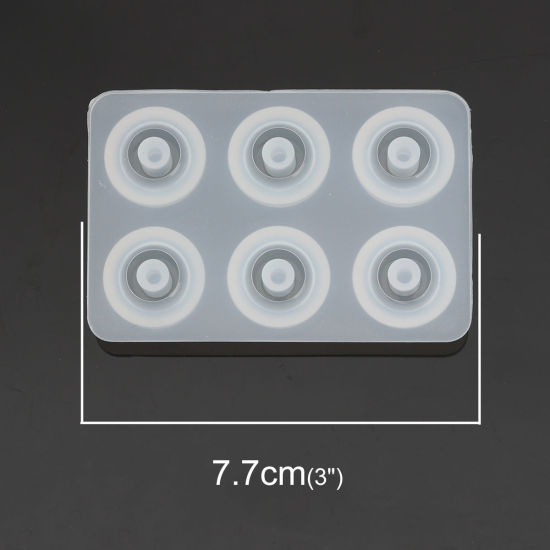 Image de Moule en Silicone Rectangle Blanc Rond 7.7cm x 5.2cm, 1 Pièce