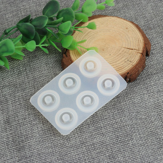Image de Moule en Silicone Rectangle Blanc Rond 7.7cm x 5.2cm, 1 Pièce