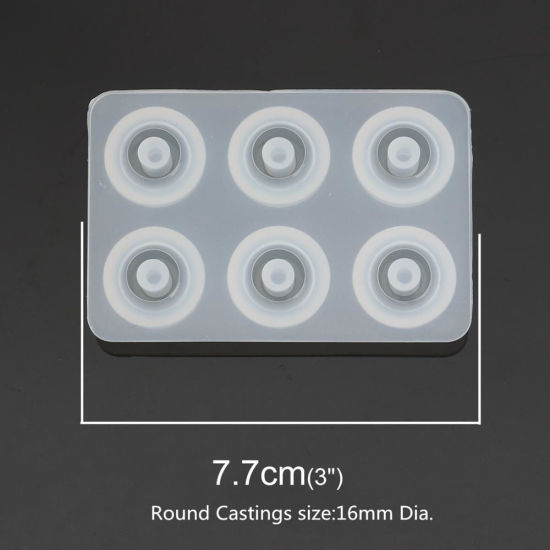 Image de Moule en Silicone Rectangle Blanc Rond 7.7cm x 5.2cm, 1 Pièce