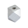 Picture of Natural Wood Spacer Beads Geometric Silver-gray Faceted About 12mm x 12mm, Hole: Approx 3.1mm, 50 PCs