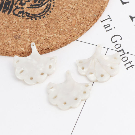 樹脂 コネクターパーツ 葉 グレー 24mm x 23mm、 10 個 の画像
