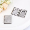 Picture of 304 Stainless Steel Charms Rectangle Silver Tone Carved Pattern (Fits 14mmx9mm) 26mm x 19mm, 5 PCs