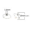 Picture of Zinc Based Alloy Pearl Pendant Connector Bail Pin Cap Round Antique Silver Color 10mm x 8mm, Needle Thickness: 2.5mm( 1/8"), 100 PCs