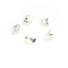 Picture of Zinc Based Alloy Pearl Pendant Connector Bail Pin Cap Round Antique Silver Color 10mm x 8mm, Needle Thickness: 2.5mm( 1/8"), 100 PCs