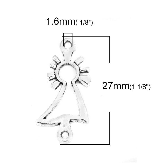 Picture of Zinc Based Alloy Connectors Sunny Doll Antique Silver Color Hollow 27mm x 13mm, 60 PCs