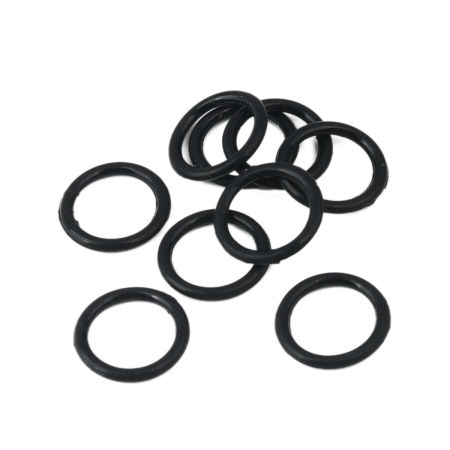 Gummi Verbinder Rund Schwarz 16mm D., 100 Stück