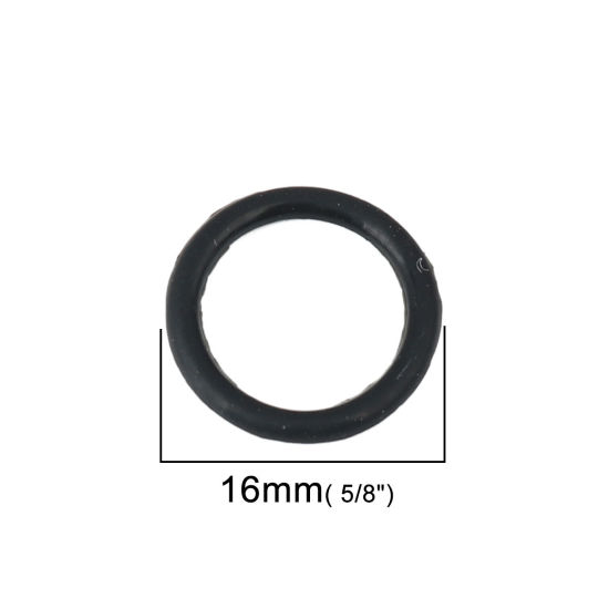 Immagine di Gomma Connettore Accessori Tondo Nero 16mm Dia, 100 Pz