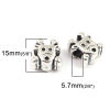 Picture of Zinc Based Alloy Spacer Beads Christmas Reindeer Antique Silver Color About 15mm x 14mm, Hole: Approx 5.7mm, 10 PCs