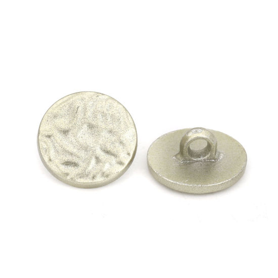 Image de Bouton de Haute Couture en ABS Rond Or Clair 18mm Dia, 50 Pcs