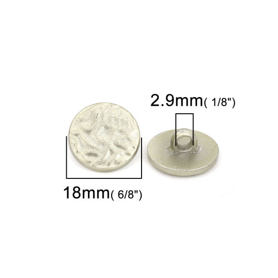 Image de Bouton de Haute Couture en ABS Rond Or Clair 18mm Dia, 50 Pcs