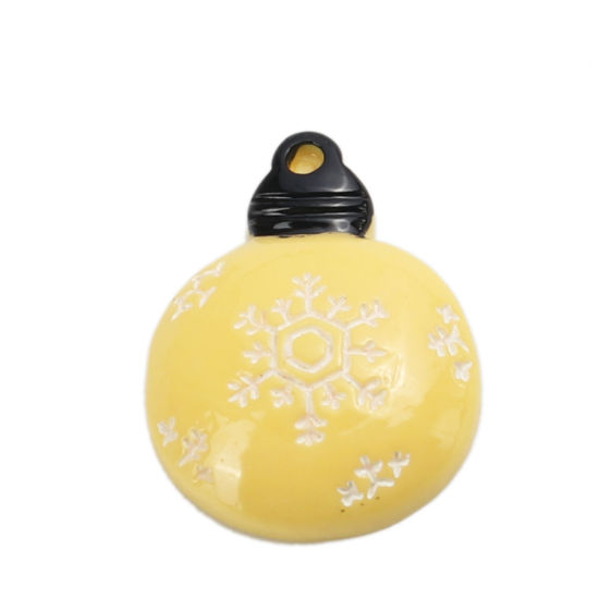 Immagine di Resina Dome Seals Cabochon Bulbo Electronico Multicolore Fiocco di Neve 29mm x 22mm, 10 Pz
