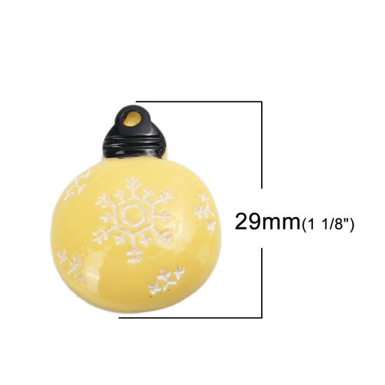 Immagine di Resina Dome Seals Cabochon Bulbo Electronico Multicolore Fiocco di Neve 29mm x 22mm, 10 Pz