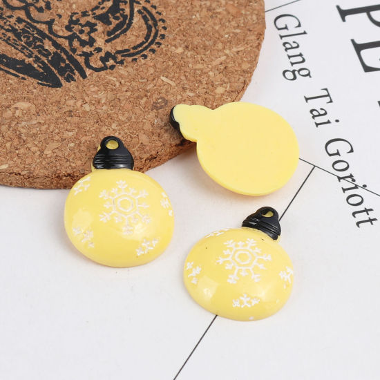 Immagine di Resina Dome Seals Cabochon Bulbo Electronico Multicolore Fiocco di Neve 29mm x 22mm, 10 Pz