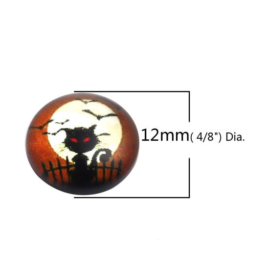 Immagine di Vetro Cupola Dome Seals Cabochon Tondo Flatback A Random 12mm Dia, 20 Pz