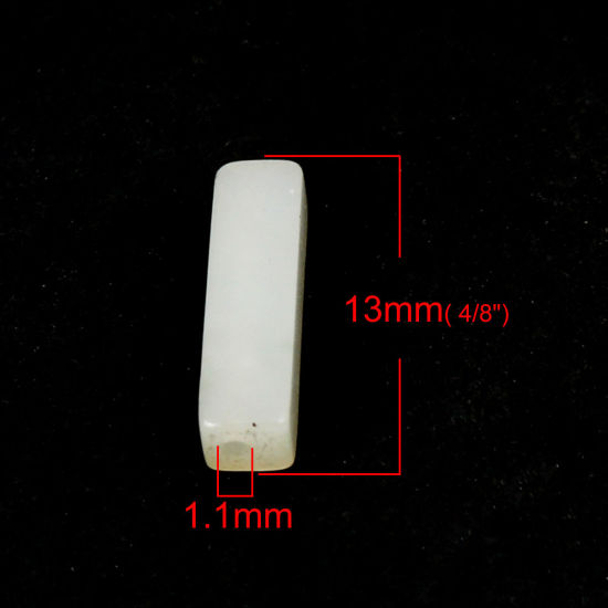 Image de (Classement A) Perles en Agate ( Naturel ) Rectangle Blanc 13mm x 4mm, Trou: env. 1.1mm, 10 Pcs