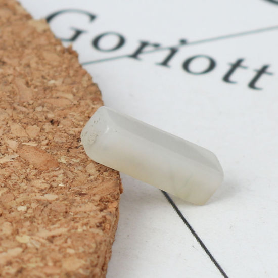 Image de (Classement A) Perles en Agate ( Naturel ) Rectangle Blanc 13mm x 4mm, Trou: env. 1.1mm, 10 Pcs