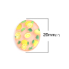 Picture of Resin Dome Seals Cabochon Lemon Multicolor Oval Pattern 26mm x 19mm, 10 PCs