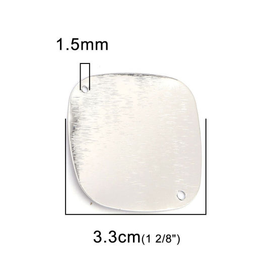 Bild von Messing Verbinder Quadrat Silberfarbe 3.3cm x 3.3cm, 5 Stück