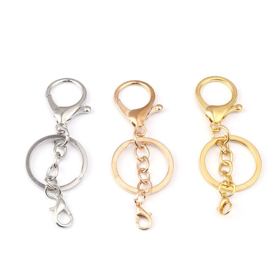 Image de Porte-Clés en Alliage de Zinc Argent Mat 7.6cm x 3cm, 5 Pcs