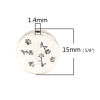 Picture of Zinc Based Alloy Beads Flat Round Antique Silver Color Flower About 15mm x 14mm, Hole: Approx 1.4mm, 10 PCs