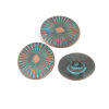 Picture of 10 PCs Zinc Based Alloy Metal Sewing Shank Buttons Antique Copper Green Blue Oval Patina Finish Verdigris Effect 25mm x 22mm
