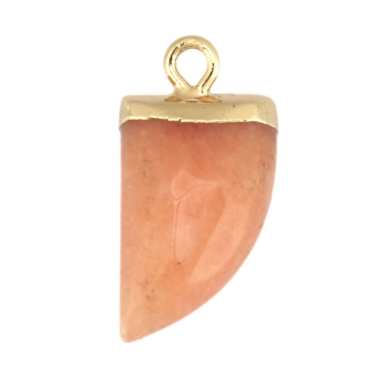 Image de (Classement B) Breloques en Pierre Blanche ( Naturel ) Couteau Doré Orange Foncé 21mm x 11mm, 1 Pièce