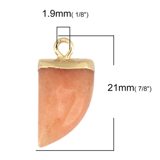 Image de (Classement B) Breloques en Pierre Blanche ( Naturel ) Couteau Doré Orange Foncé 21mm x 11mm, 1 Pièce