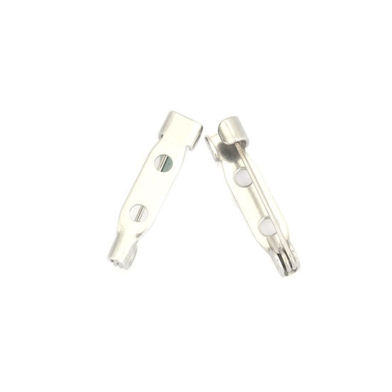 304ステンレス鋼 編み物用品 ほつれ止め ストライプ シルバートーン 19mm x 5mm、 10 個 の画像