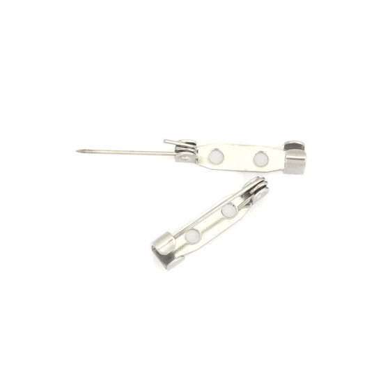 304ステンレス鋼 編み物用品 ほつれ止め ストライプ シルバートーン 19mm x 5mm、 10 個 の画像