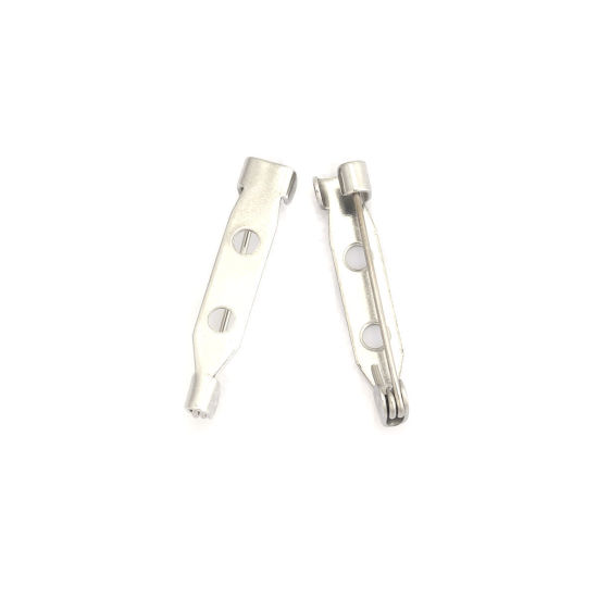 304ステンレス鋼 編み物用品 ほつれ止め ストライプ シルバートーン 25mm x 5mm、 10 個 の画像