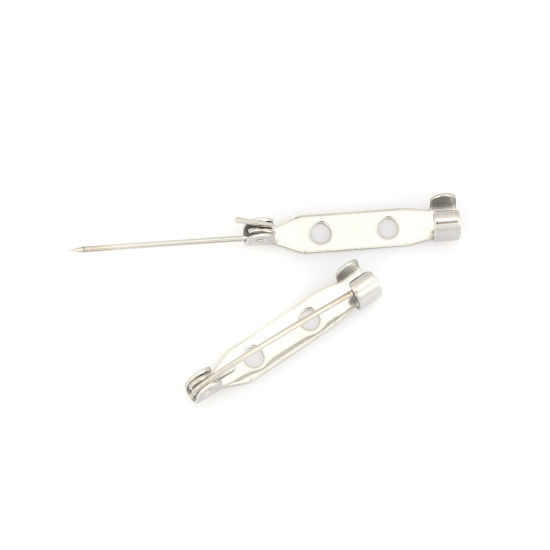 304ステンレス鋼 編み物用品 ほつれ止め ストライプ シルバートーン 25mm x 5mm、 10 個 の画像