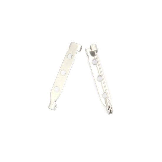 304ステンレス鋼 編み物用品 ほつれ止め ストライプ シルバートーン 3.2cm x 0.5cm、 10 個 の画像