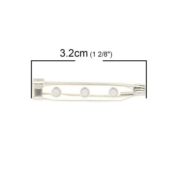 304ステンレス鋼 編み物用品 ほつれ止め ストライプ シルバートーン 3.2cm x 0.5cm、 10 個 の画像
