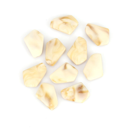 Image de Perles en Acrylique Polygone Ambre 26mm x 18mm, Trou: env. 1.4mm, 10 Pcs