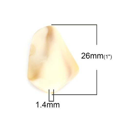 Image de Perles en Acrylique Polygone Ambre 26mm x 18mm, Trou: env. 1.4mm, 10 Pcs