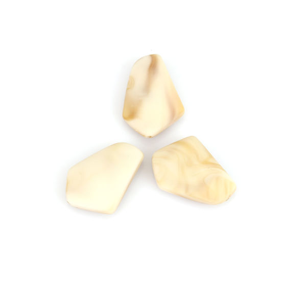 Image de Perles en Acrylique Polygone Ambre 26mm x 18mm, Trou: env. 1.4mm, 10 Pcs