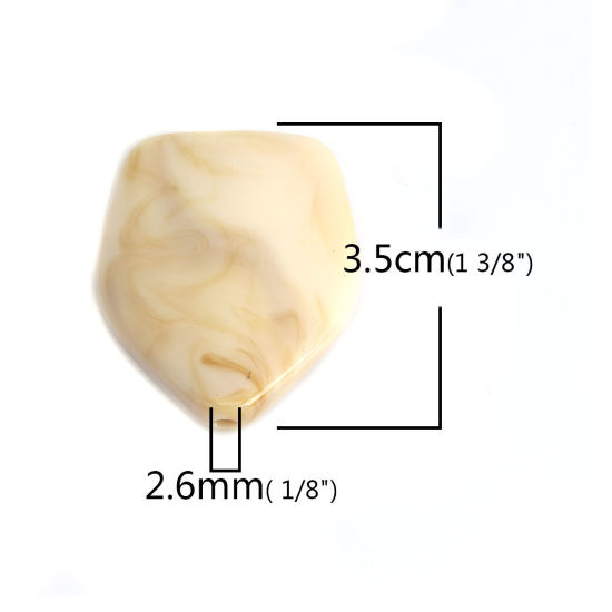 Image de Perles en Acrylique Ovale Ambre 3.5cm x 3cm, Trou: env. 2.6mm, 10 Pcs