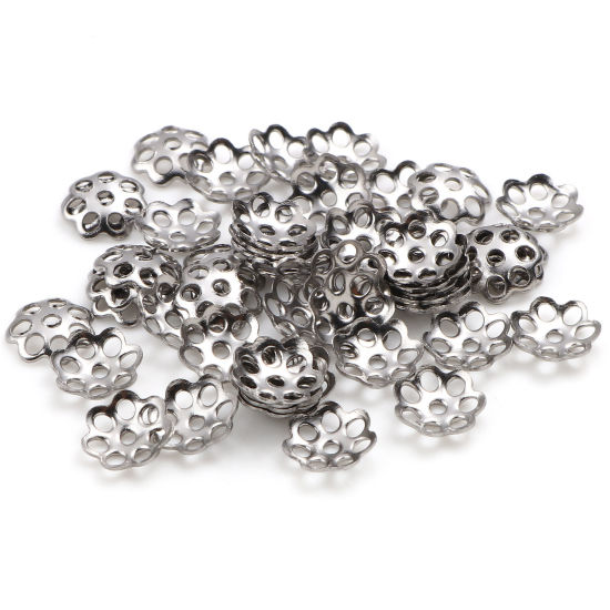 304ステンレス鋼 座金 フラワー シルバートーン 8mm-10mm 6mm x 6mm、 50 個 の画像