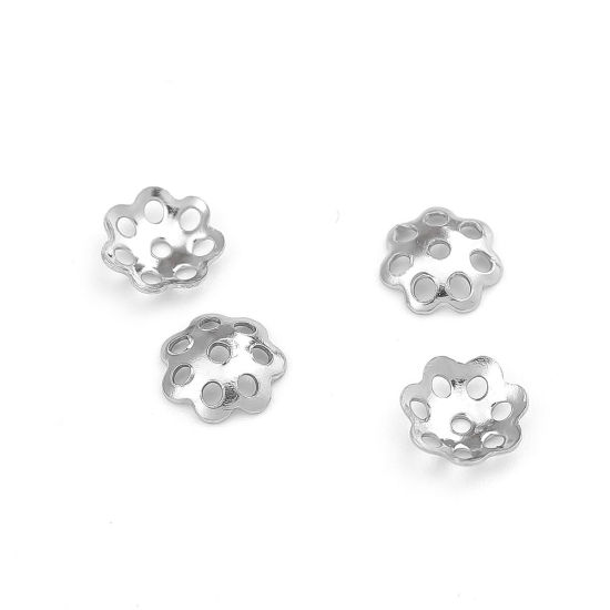 304ステンレス鋼 座金 フラワー シルバートーン 8mm-10mm 6mm x 6mm、 50 個 の画像