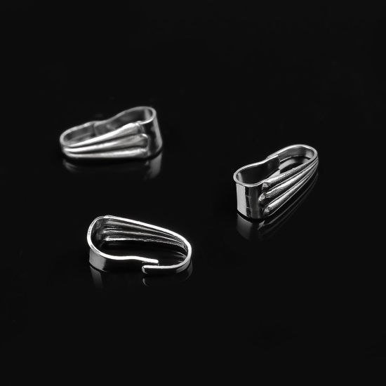 304ステンレス鋼 バチカン 楕円形 シルバートーン 9mm x 4mm、 100 個 の画像
