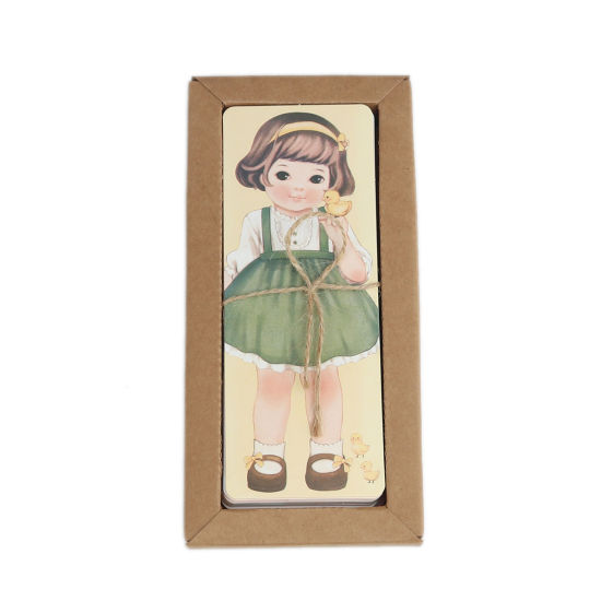 紙 しおり 長方形 多色 女の子 5.5cm x 4.3cm、 2 セット (約 30PCs/セット) の画像
